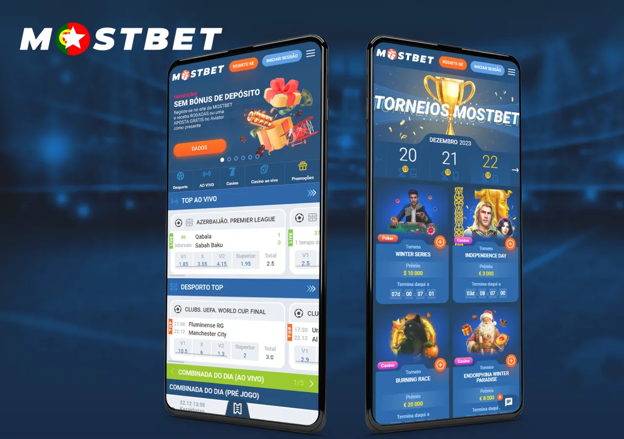 Versão móvel do aplicativo mostbet