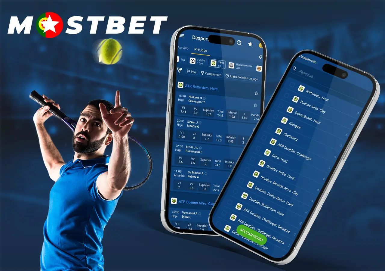 Muitos torneios para apostas de tênis na MostBet