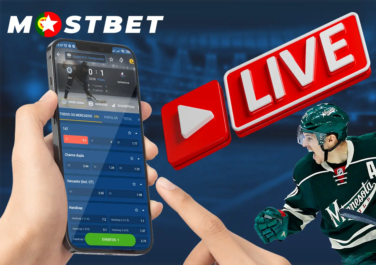 Faça uma aposta no hóquei em tempo real na MostBet